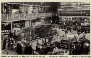 Interior of the Power and Production Pavilion at the Southbank Exhibition of the Festival of Britain in 1951.
